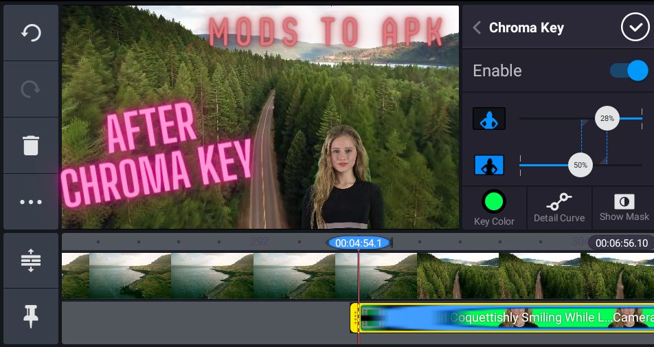 After Chroma Key in Blue Kinemaster Pro Mod Apk