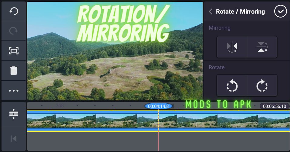 Rotation and Mirroring in Blue Kinemaster Pro Mod Apk