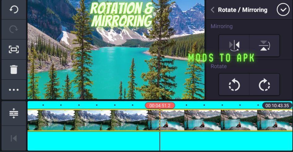Rotation and Mirroring in Kinemaster Prime Apk