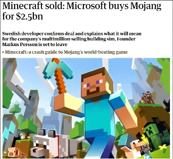 Mojang Sold to Microsoft