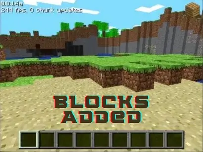 Evolution of Minecraft having different blocks