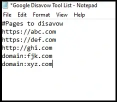Required Disavow Format for Domains